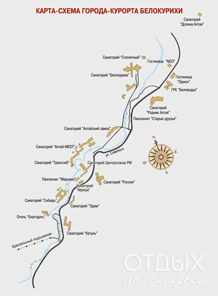 Карта курорта белокуриха