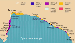 карта курортов турции относительно аэропорта